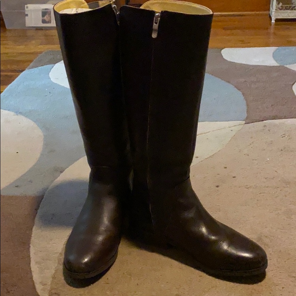 Brown riding boots